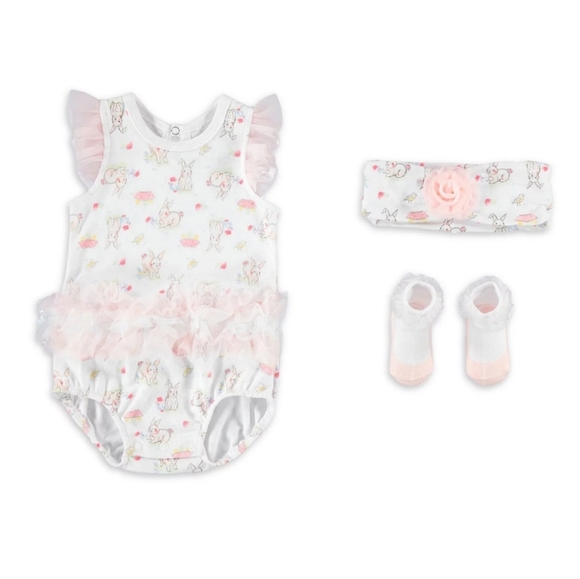 Kyle & Deena Bodysuit Newborn 3-6 Mounth Multi Pink Bunny Set 3pc - Picture 5 of 5